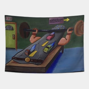 Road Sweating Cars Tapestry