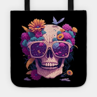 skull wearing sunglasses Tote