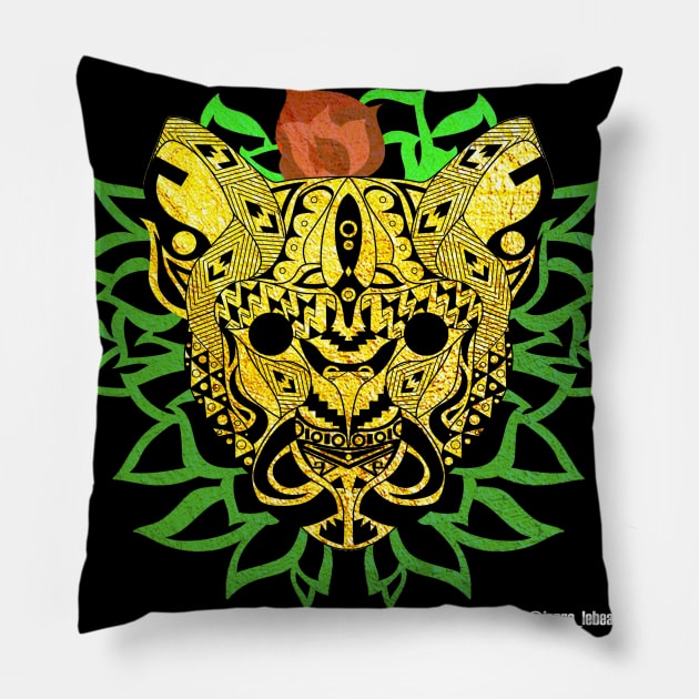 cougar cat ecopop pattern Pillow by jorge_lebeau