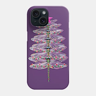 Dragonfly Holiday Tree Phone Case