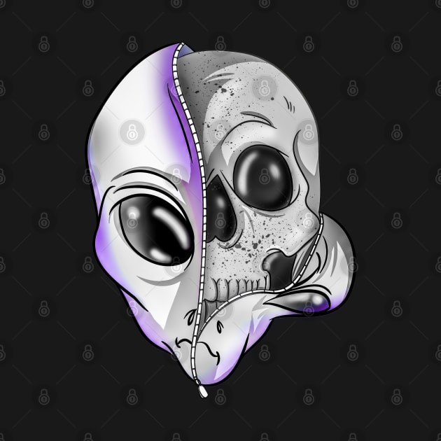 Purple Alien Skull by Trendy Black Sheep