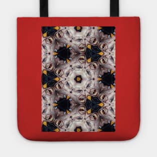 Nicolas Cage Acid Mirror Mandala | Freaky Nicolas Cage Kaleidoscope Mirror Pop ARt | Nicolas Cage Portrait Tote