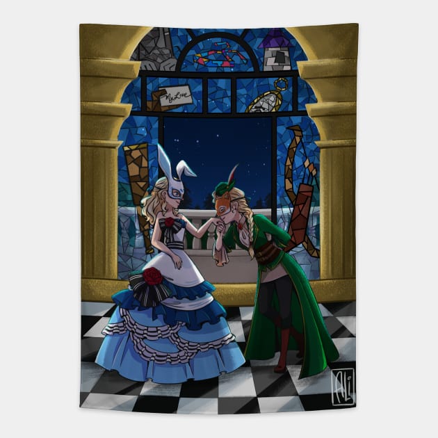 Alice & Robin (Dark ver.) Tapestry by artsy_alice