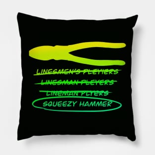 Funny Electrician Misspelled Lineman’s Pliers Pillow