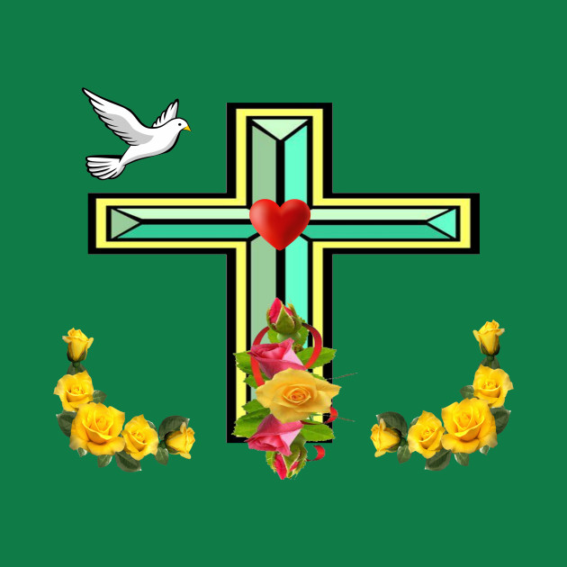 CHRISTIAN CROSS With YELLOW ROSES by SHOW YOUR LOVE