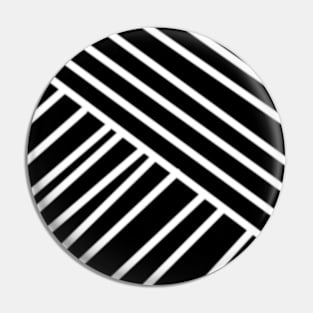 Black and White Asymmetrical Stripes Pin