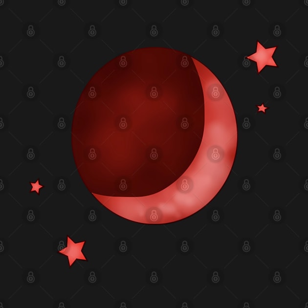 Red Crescent Moon by KittenPinkamations' Store