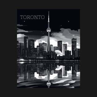 Toronto, Ontario, Canada, Black and White, Travel Print, Travel Wall Art, Travel Home Décor, Travel Gift Art T-Shirt