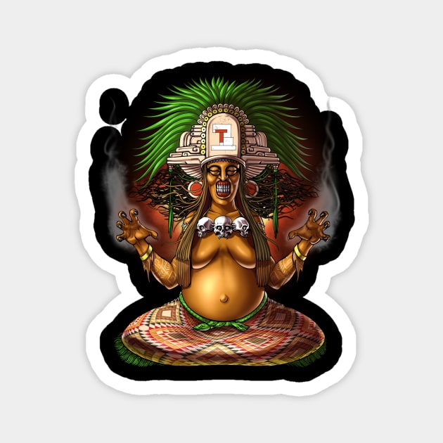 Aztec Mythology Deity Cihuateteo Magnet by underheaven