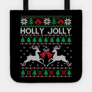 holly jolly Ugly chrismtas sweater Tote