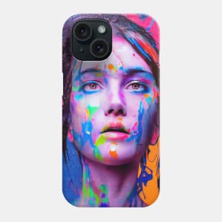 Painted Insanity Dripping Madness 1 - Abstract Surreal Expressionism Digital Art - Bright Colorful Portrait Painting - Dripping Wet Paint & Liquid Colors Phone Case