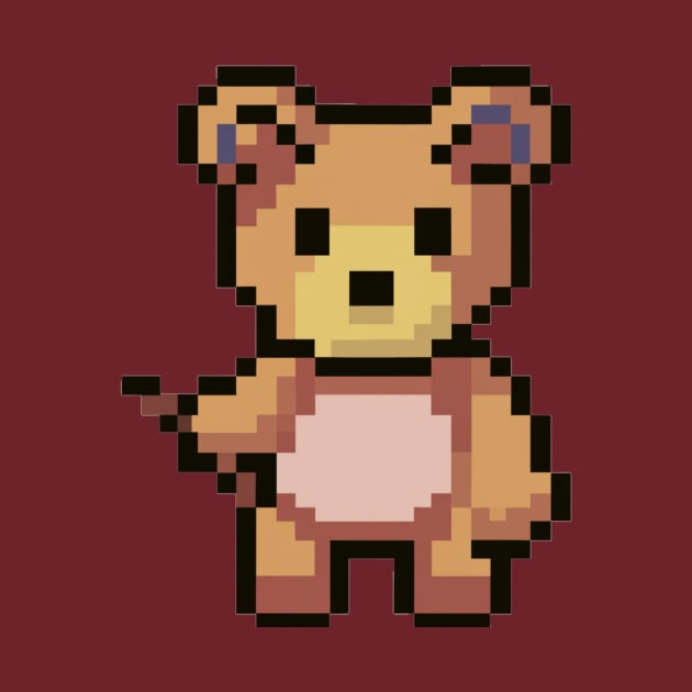 Teddy bear in pixel art by Casteli