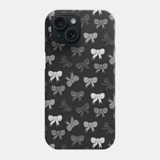 Bows in grey scale wallpaper Phone Case