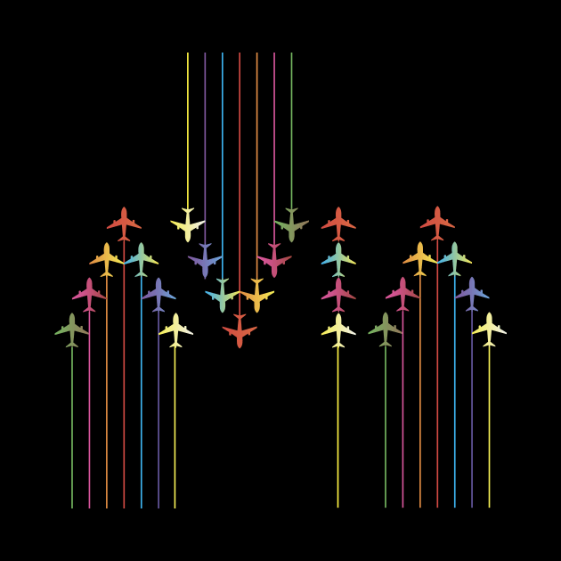 Colorful Aviation Plane Silhouettes by NorseTech