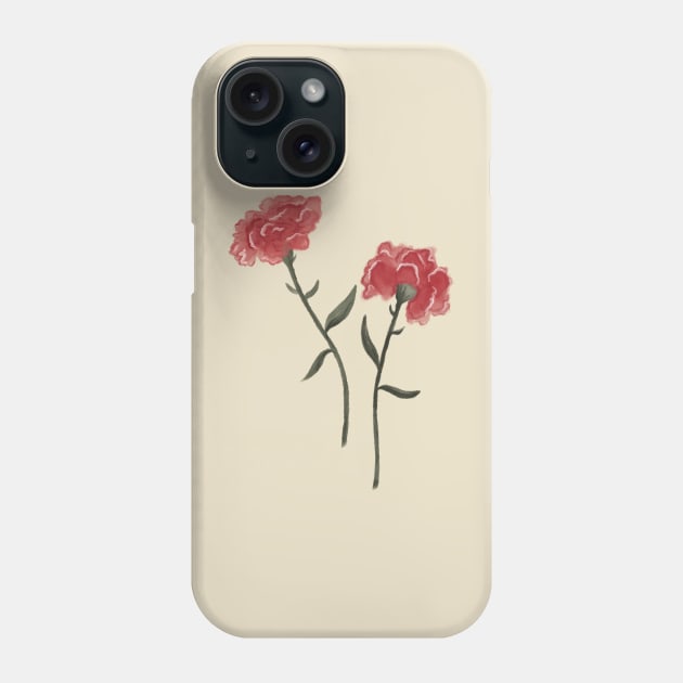 January Birth Flower - Red Carnation Phone Case by mckhowdesign