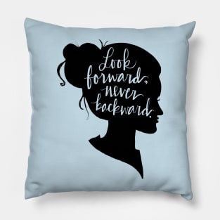 Look Forward, Never Backward: Artsy Girl Silhouette Pillow