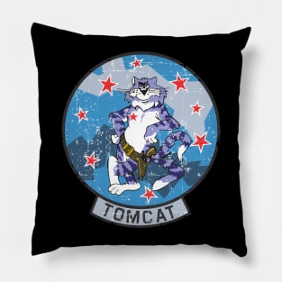 Grumman F-14 Tomcat - Aggressor Patch - Grunge Style Pillow