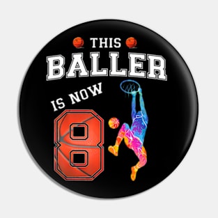 This Basketball Baller Is Now 8 Years Old Happy My Birthday Pin