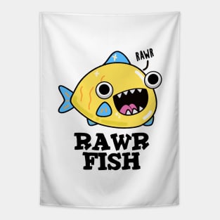 Rawr Fish Cute Animal Pun Tapestry