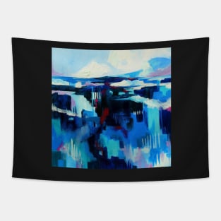 Study in Blue Abstract Landscape Painting Tapestry