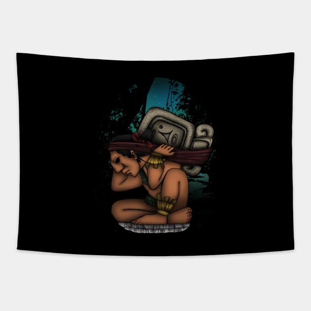 Mayan God Tapestry by adamzworld