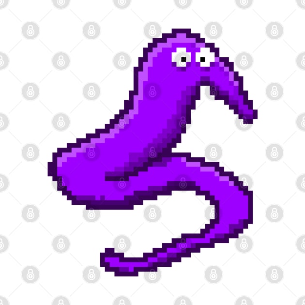 Purple Fuzzy Worm On A String Meme Pixel Art by YourGoods