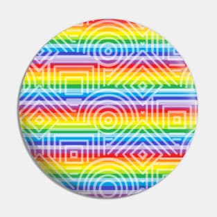 Rainbow Circles Square Diamond Pattern Pin