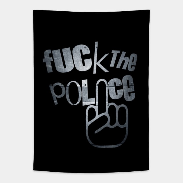 Fuck the police metal finger Tapestry by RataGorrata