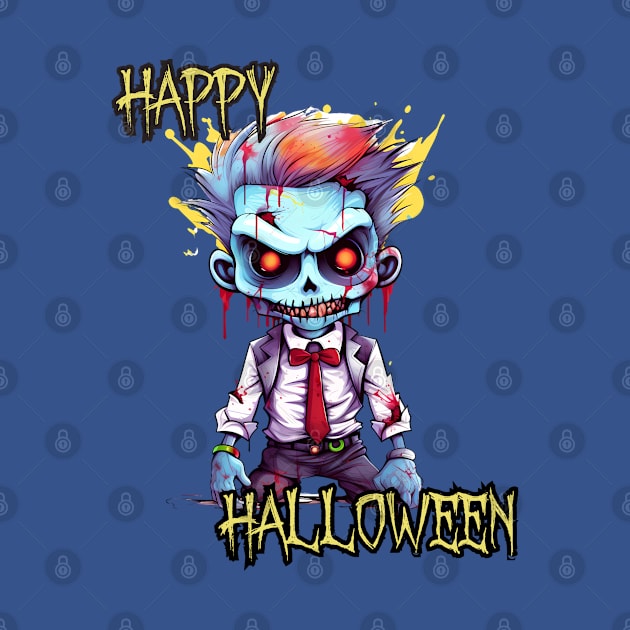 Spooky Zombie Boy Happy Halloween by DivShot 