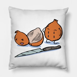 crying onion crime scene. Pillow