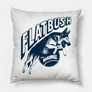 Vintage German Shepard Flatbush Baseball Mascot Team Pillow