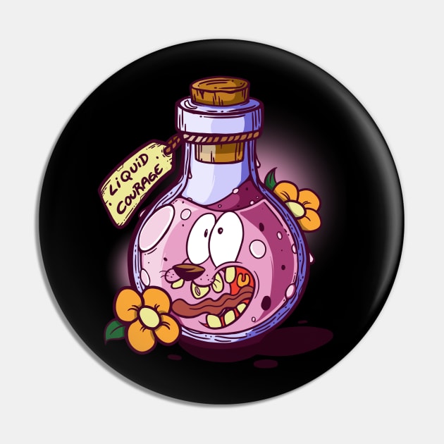 Courage The Cowardly Dog - Liquid Courage Pin by gseignemartin