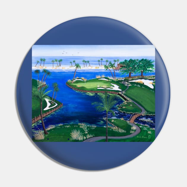 18th Hole at the Beach Pin by Matt Starr Fine Art