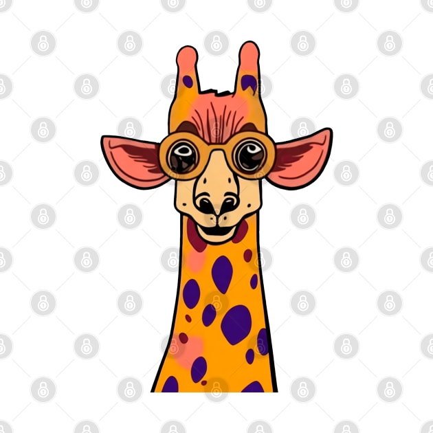 Smart giraffe with glasses by Chromatic Currents