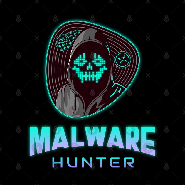 Malware Hunter Neon by Cyber Club Tees