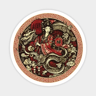 Year of the Dragon with Chinese Goddess 2024 Magnet
