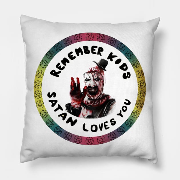 Art The Clown || Satan love you Pillow by Veljam