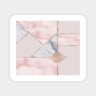 Geometric mix up - rose gold Magnet