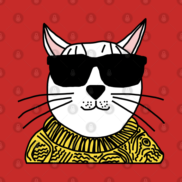 Kitty Cat wears Sunglasses by ellenhenryart