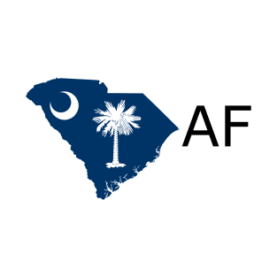 South Carolina Flag State Outline AF (black) T-Shirt