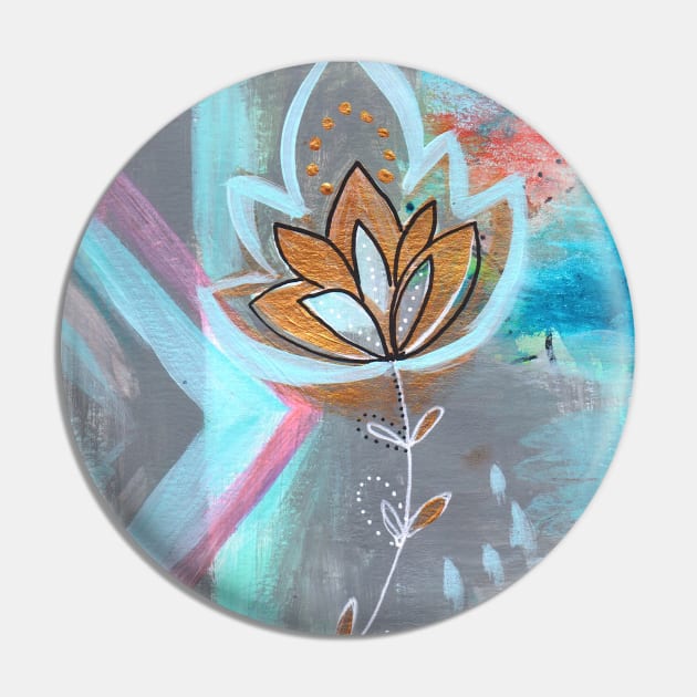 Golden Lotus Pin by gaea