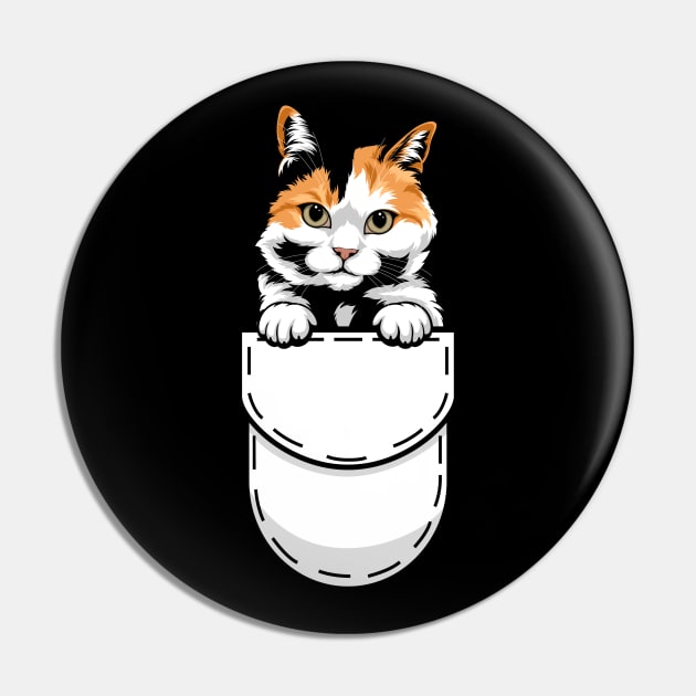 Funny Japanese Bobtail Pocket Cat Pin by Pet My Dog