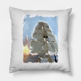 Sailing sunset Pillow