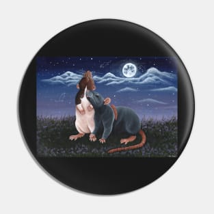 Rat Friends Under The Night Sky Pin