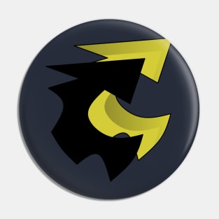 Black and yellow arrow sign illustration Pin