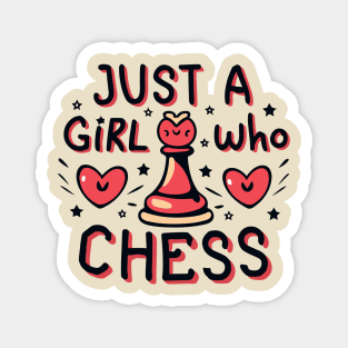 Just a girl who loves chess - cute retro design Magnet