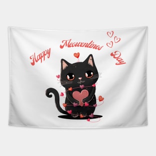 Happy Meowentines Day Funny Gift Cat Lover Tapestry