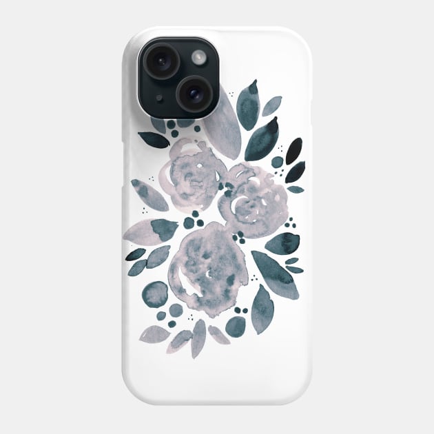Watercolor flower bouquet - neutral Phone Case by wackapacka