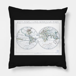 World map wall art 1651 dorm decor mappemonde Art Print Pillow