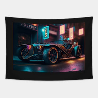 Cyberpunk with Steampunk Car Tapestry